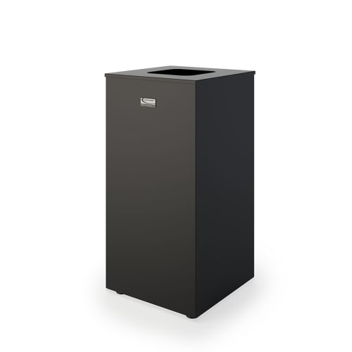 Suncast Commercial 24 Gallon Square Metal Trash Can, Black